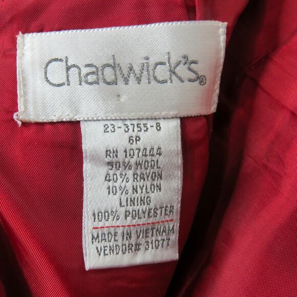 Chadwick's 90s Vintage Red Plaid Wool High Rise Mini Skirt Size 6 Petite - Picture 8 of 8